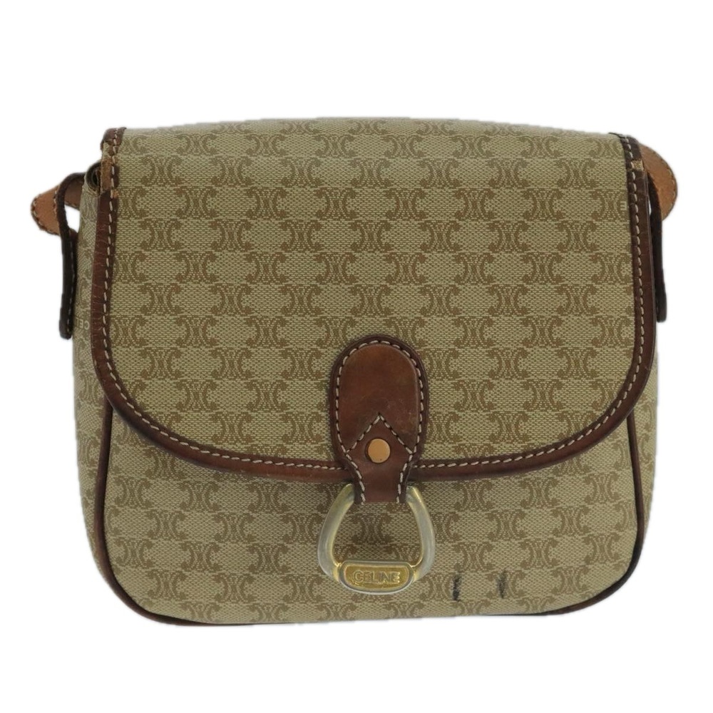 CELINE Macadam Canvas Shoulder Bag Beige Auth 104069 - Picture 13 of 16